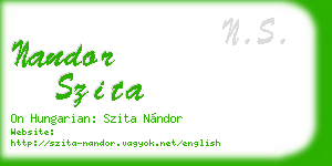 nandor szita business card